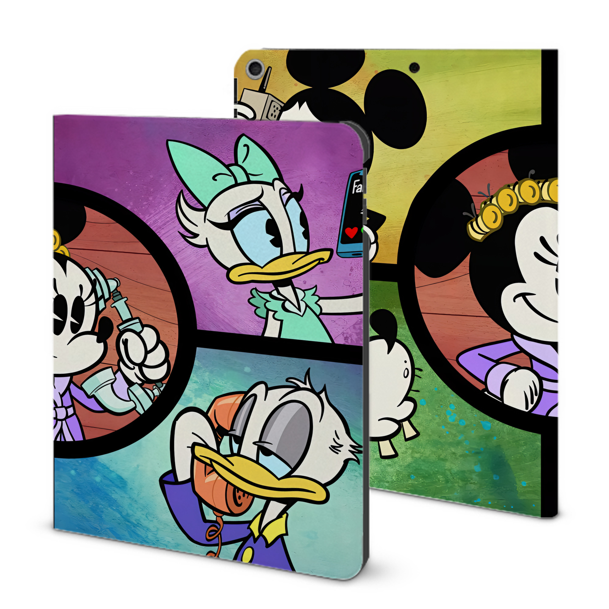 （画像用） ミッキーマウス Mickey Mouse IPad ケース ブック型 PUレザー TPU 耐衝撃 軽量 薄型 ペン収納なし 全面保護 IPad 各モデル対応